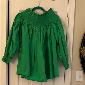 COS Green Cotton Off-Shoulder Blouse